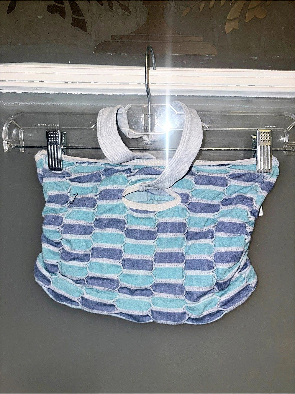 Geometric top in Blue & Green